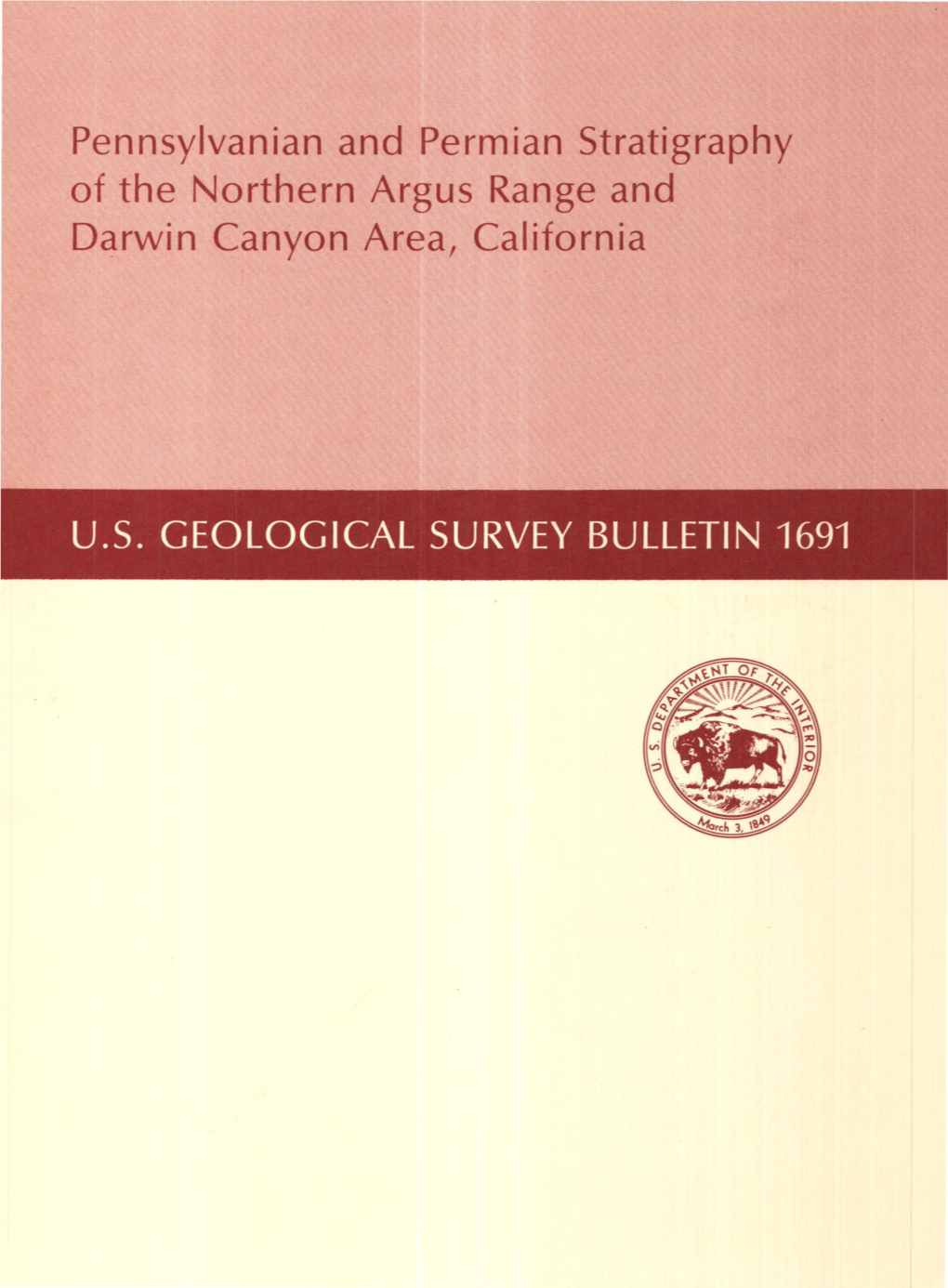 Pennsylvanian and Permian Stratigraphy of the Northern Argus Range and Darwin Canyon Area, California