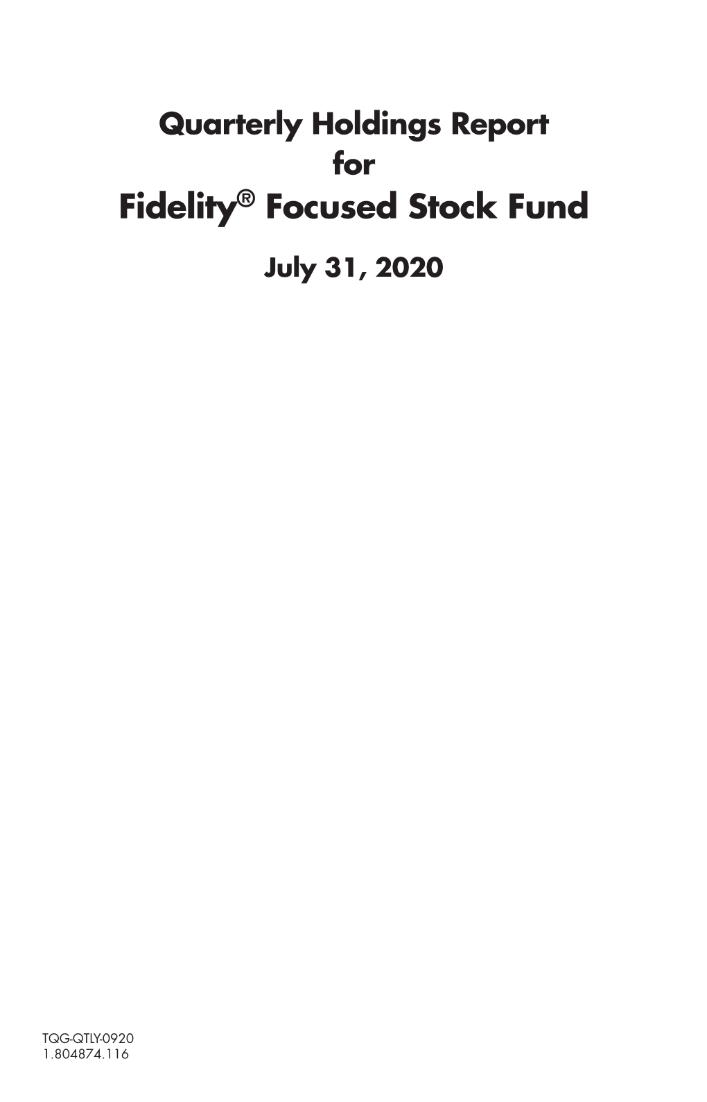 Fidelity® Focused Stock Fund