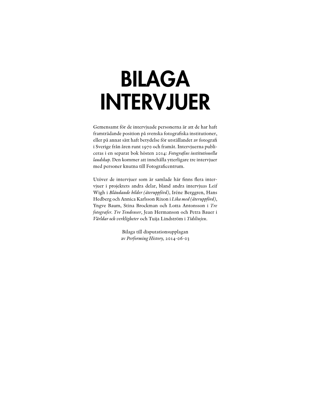 Bilaga Intervjuer