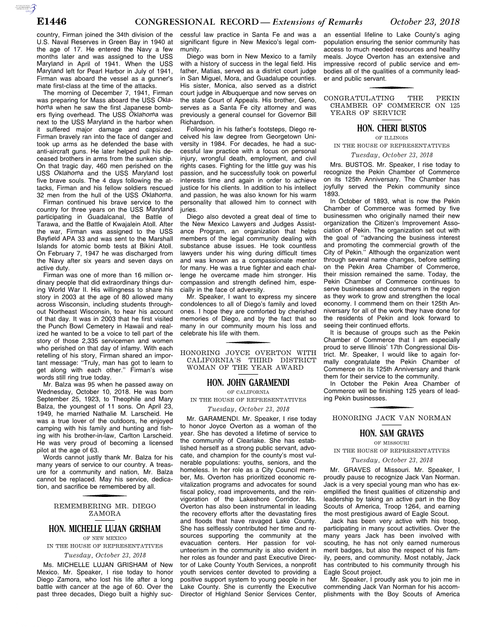 CONGRESSIONAL RECORD— Extensions of Remarks E1446 HON