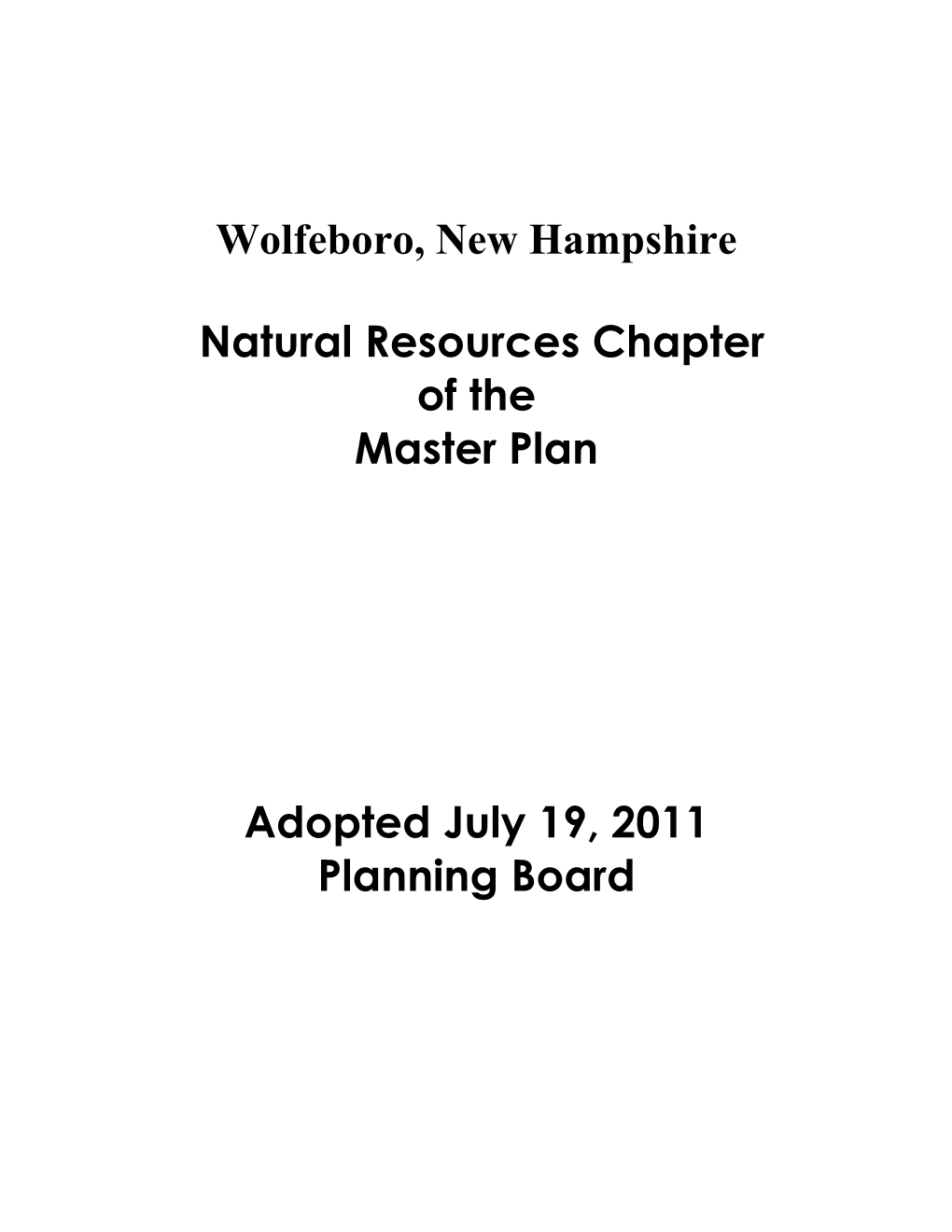 Master Plan Natural Resources Chapter (2011)