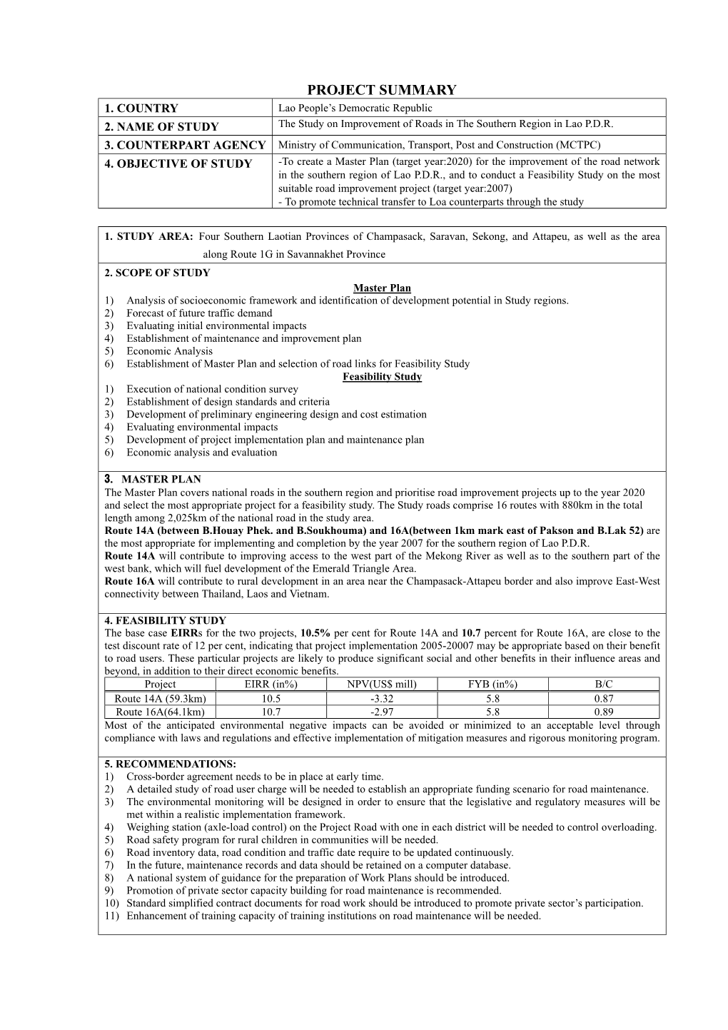 Chapter 1 National Economy and Study Area