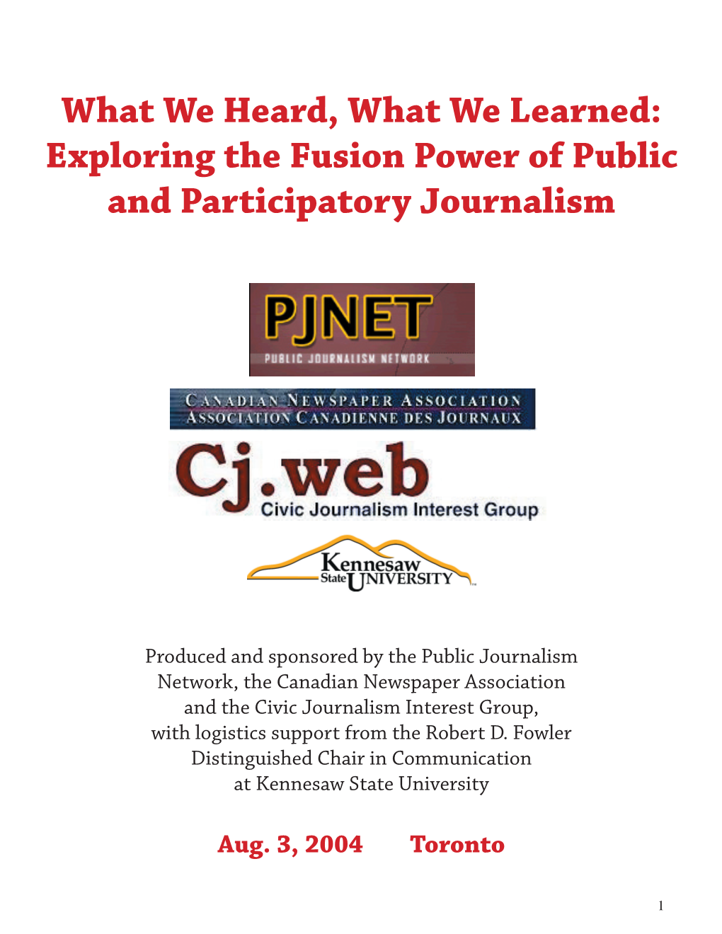 Fusion Power of Public and Participatory Journalism