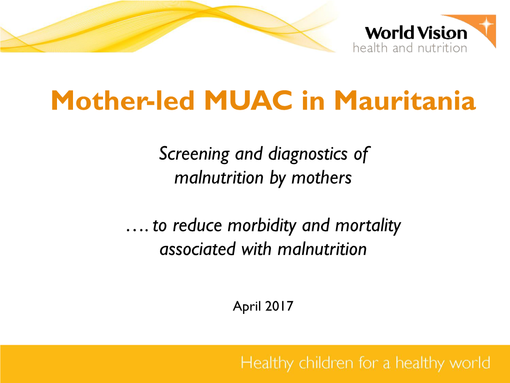 Mother-Led MUAC in Mauritania