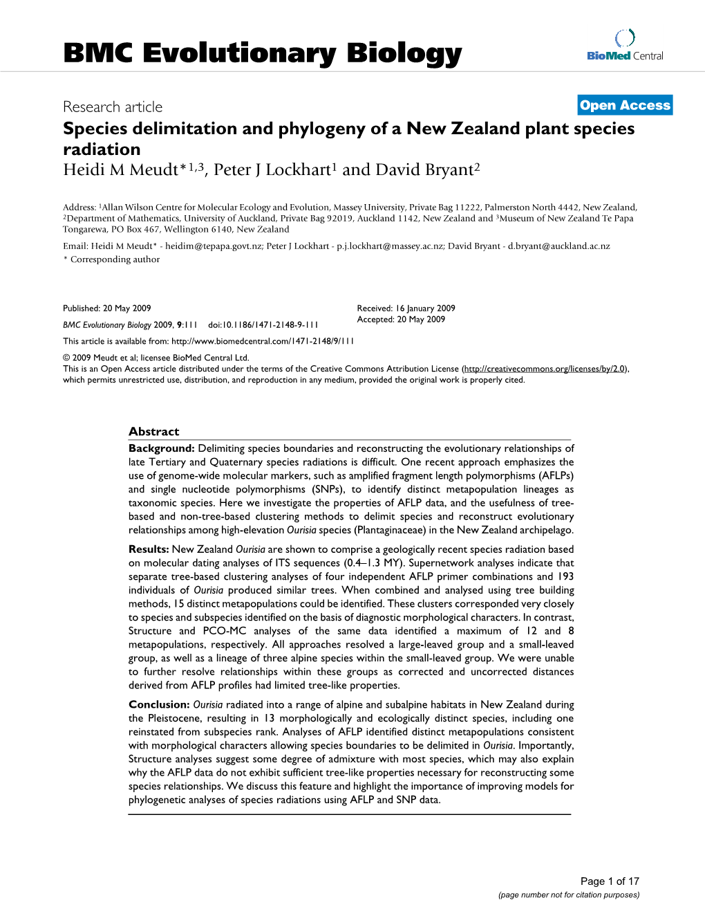 BMC Evolutionary Biology Biomed Central