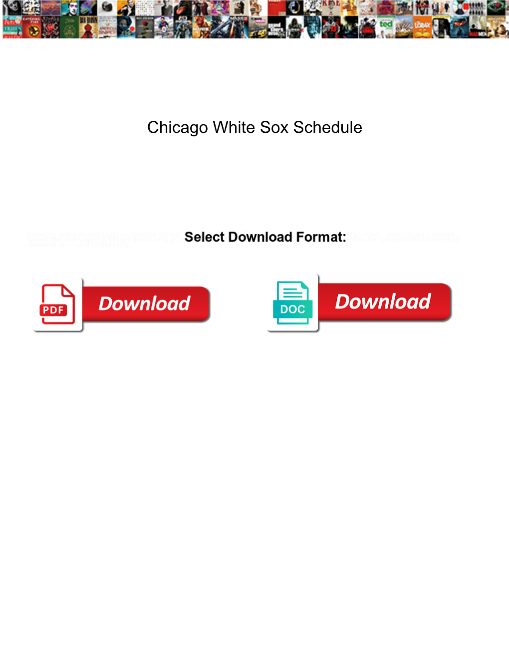 Chicago White Sox Schedule