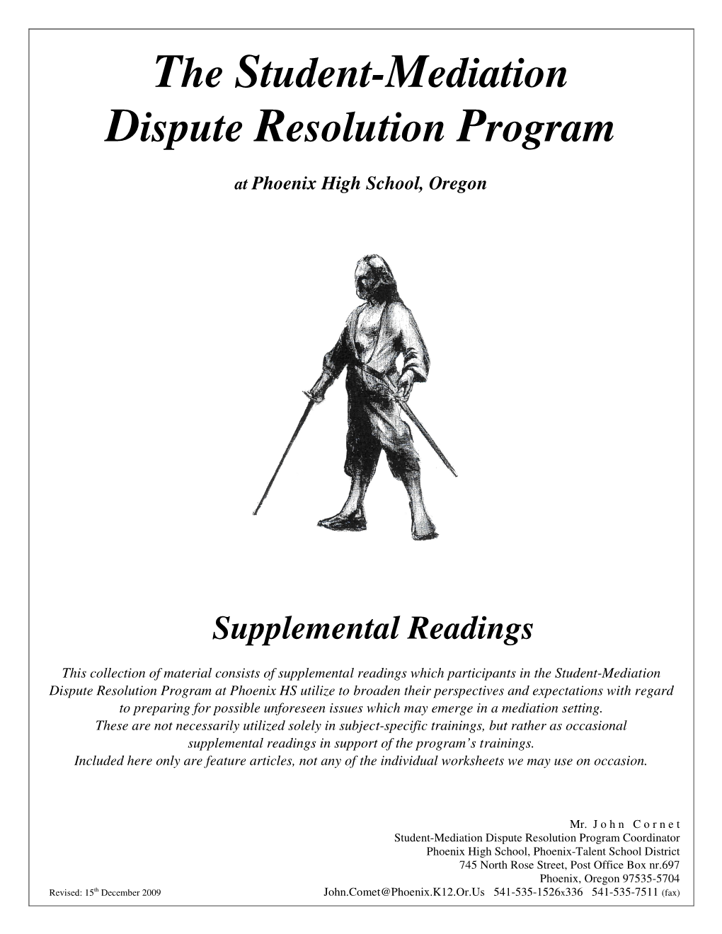 The Student-Mediation Dispute Resolution Program