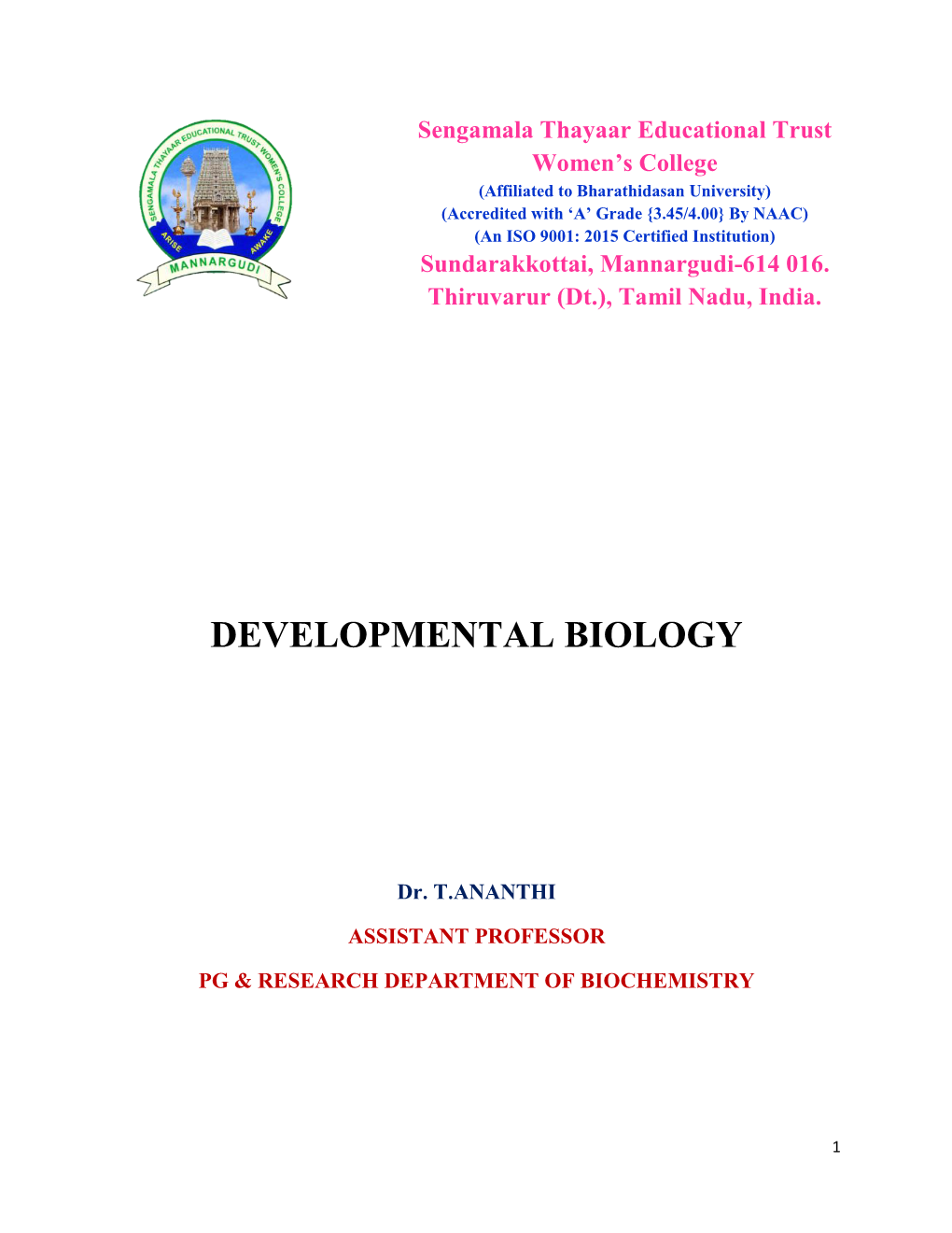 Developmental Biology