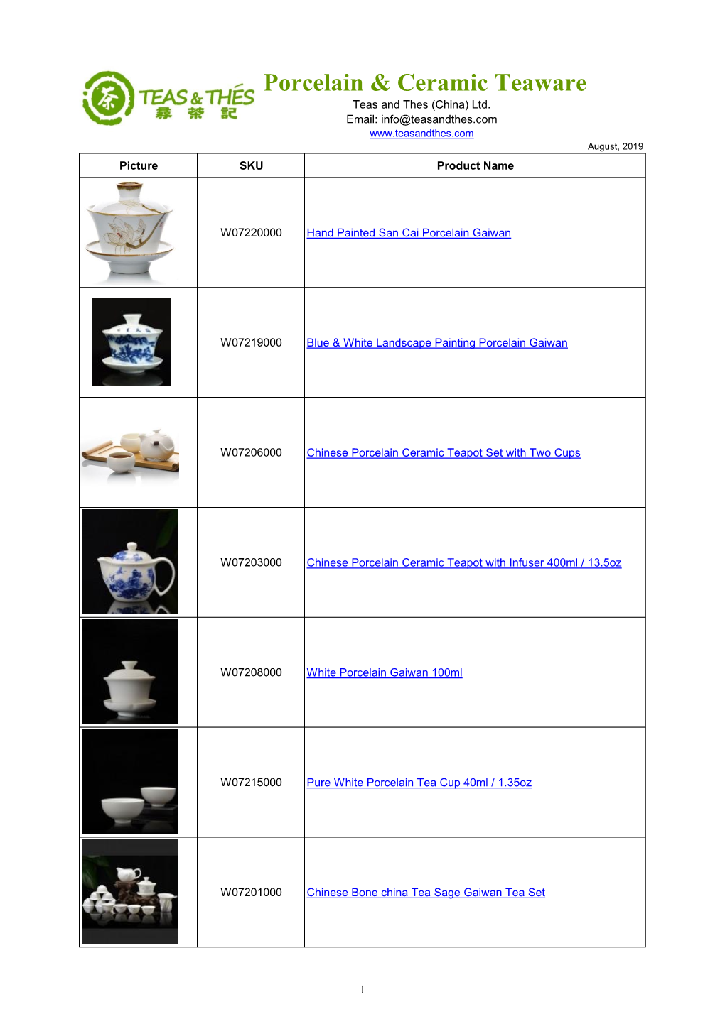 Porcelain & Ceramic Teaware