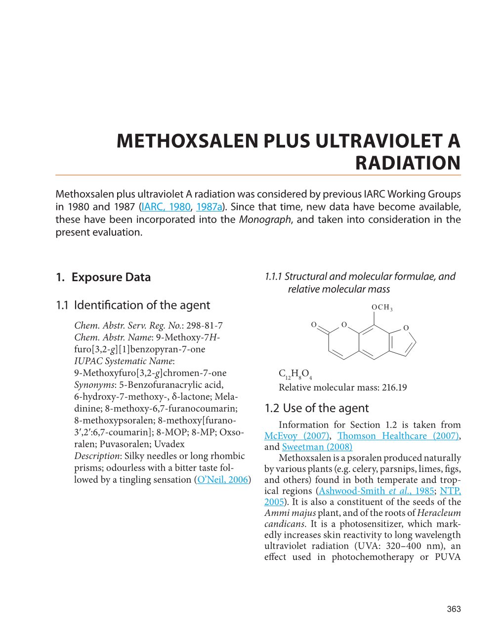 Methoxsalen Plus Ultraviolet a Radiation