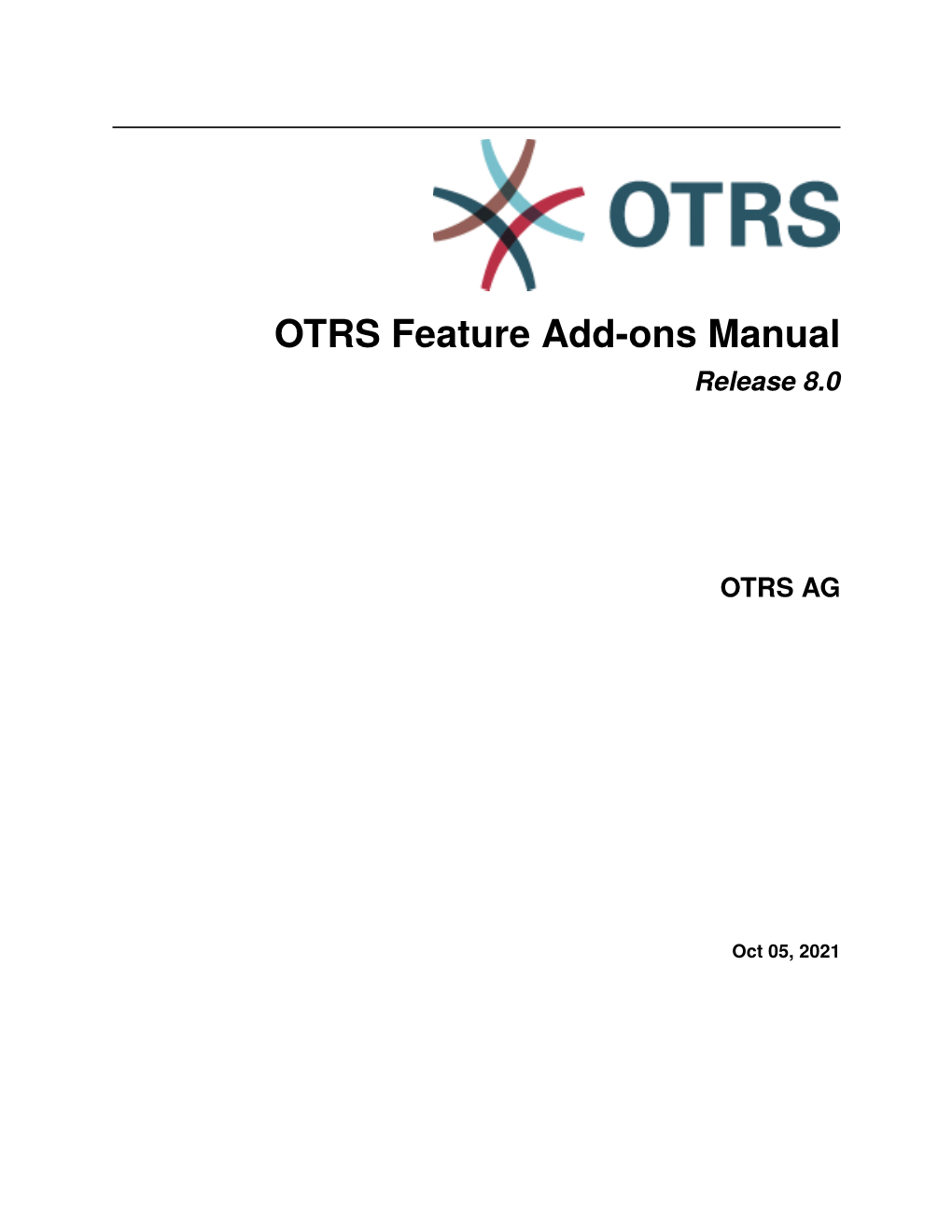 OTRS Feature Add-Ons Manual Release 8.0