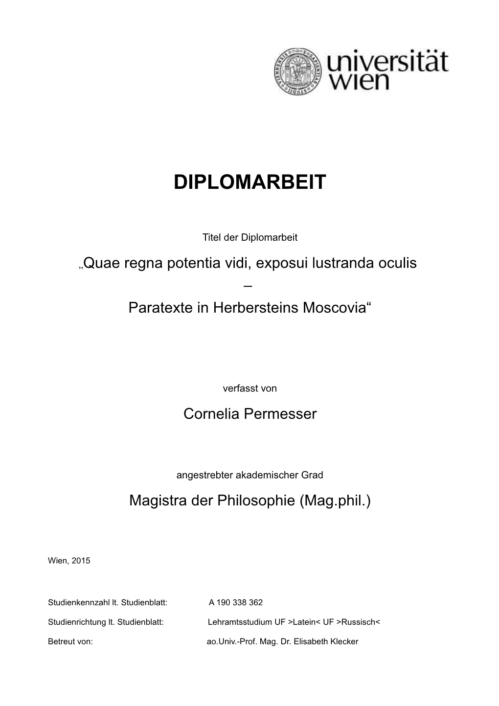 Diplomarbeit