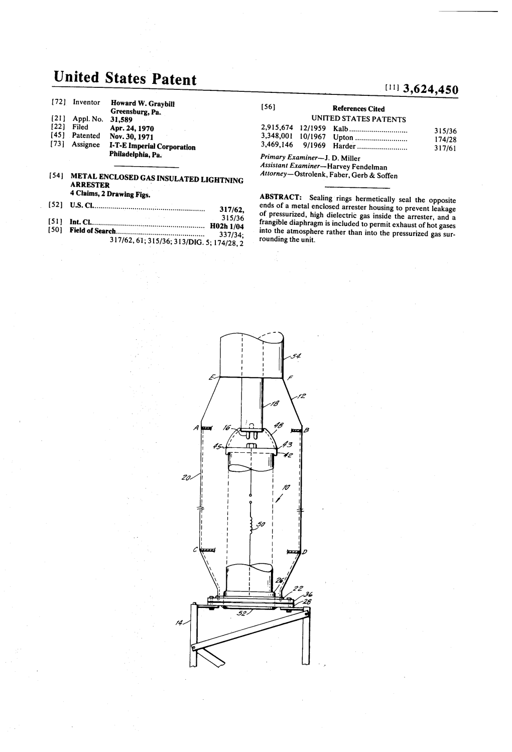 United States Patent (113,624,450 72 Inventor Howard W