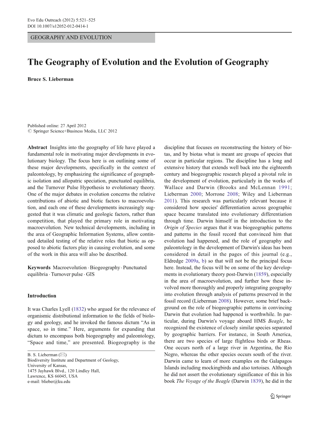 View That Evolution Is Driven by Competition Rather Than by Record, Should Show Little Concerted Change