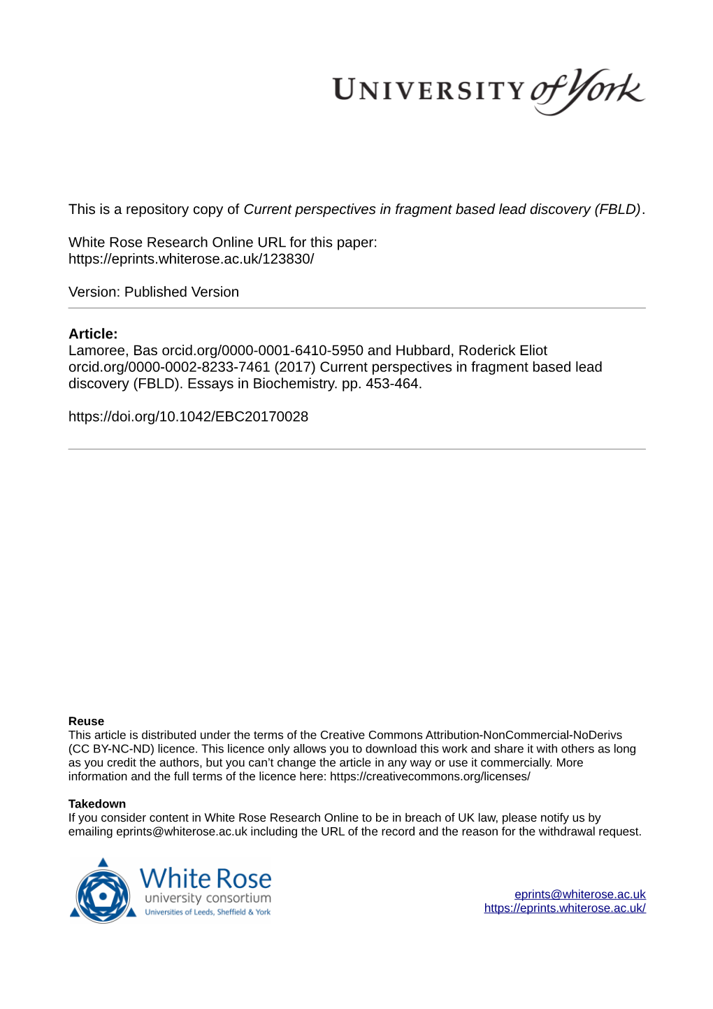 Current Perspectives in Fragment Based Lead Discovery (FBLD)