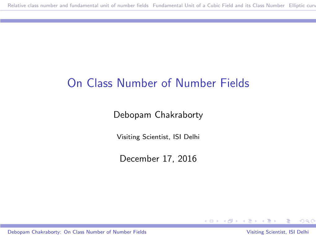 On Class Number of Number Fields