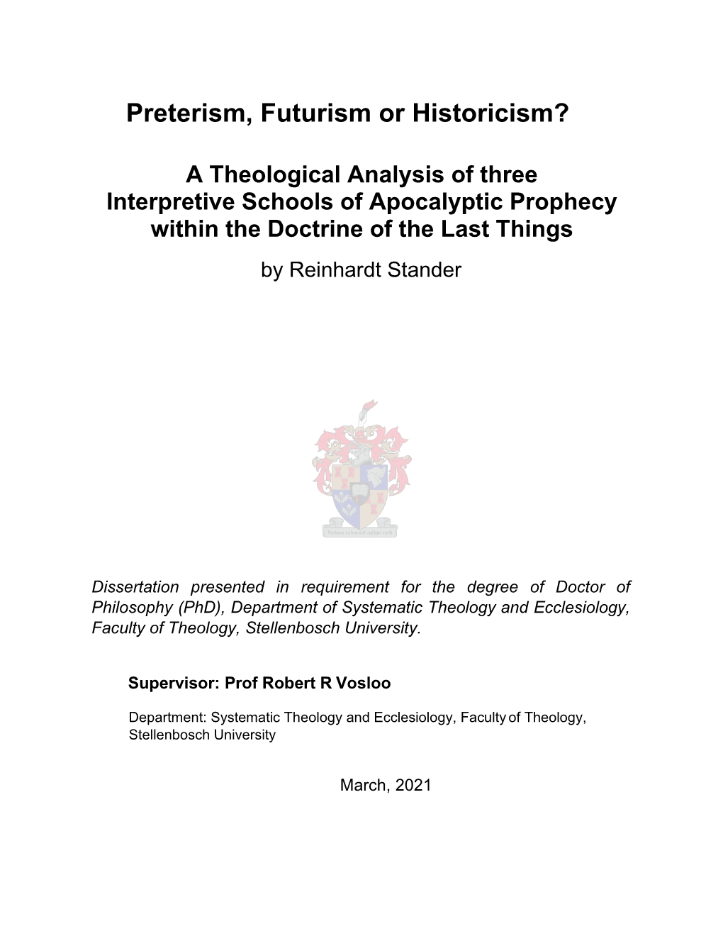 Preterism, Futurism Or Historicism?