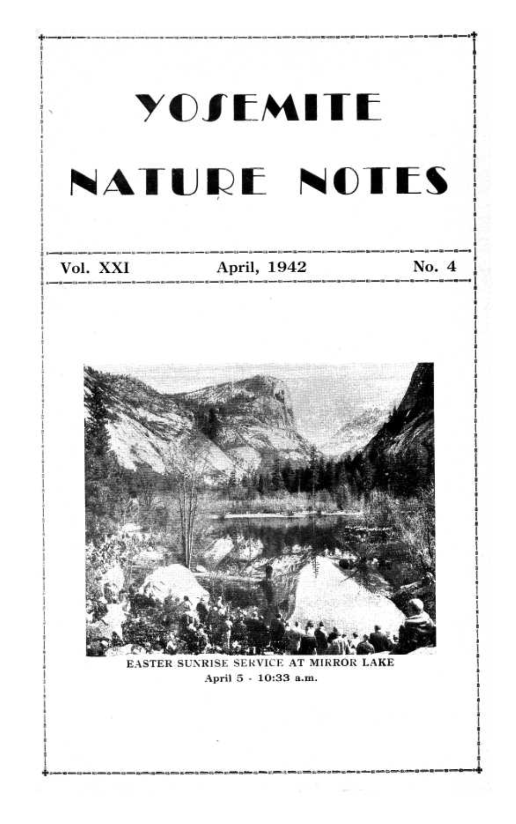 Yosemi Te Nature Notes