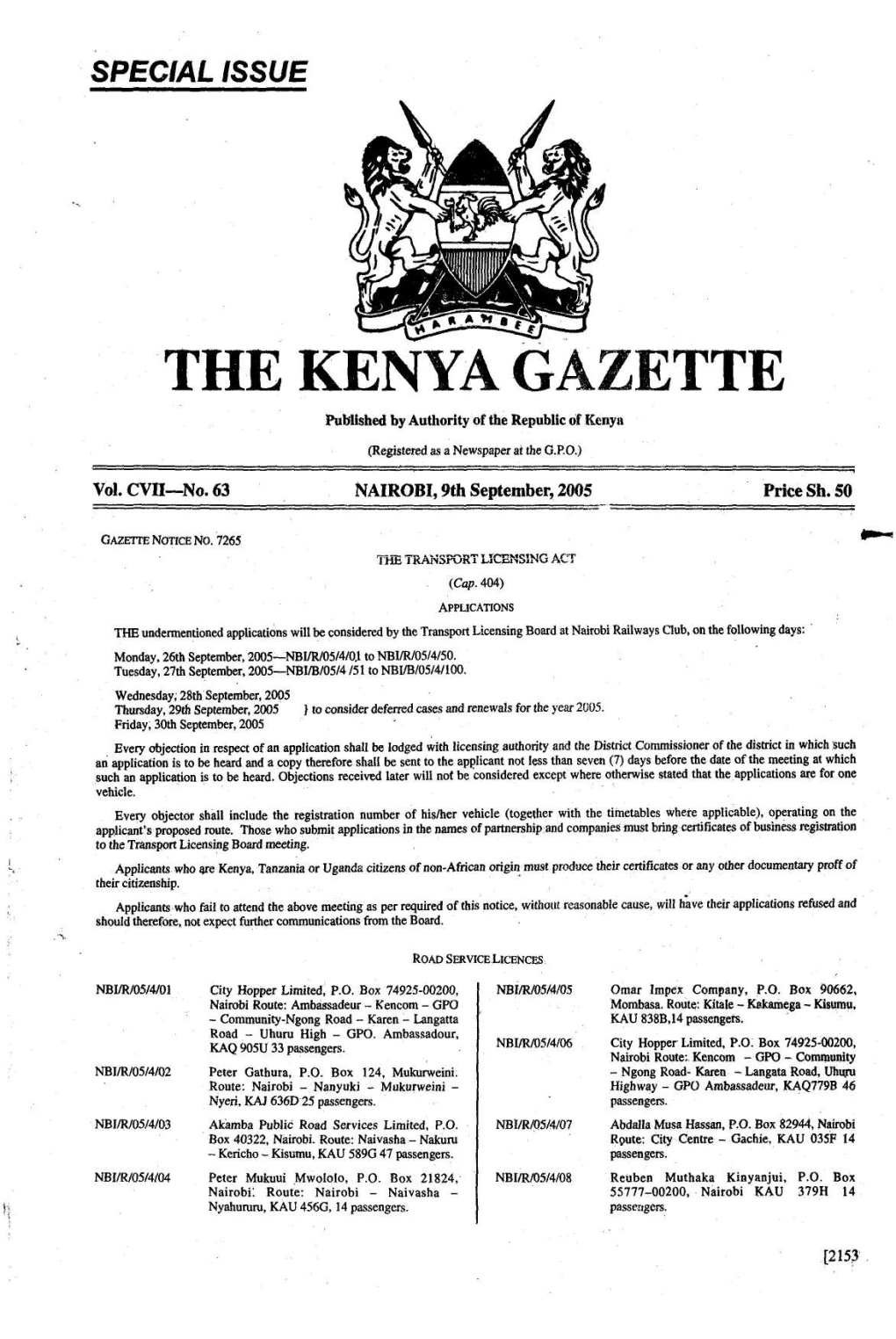 The Kenyagazette