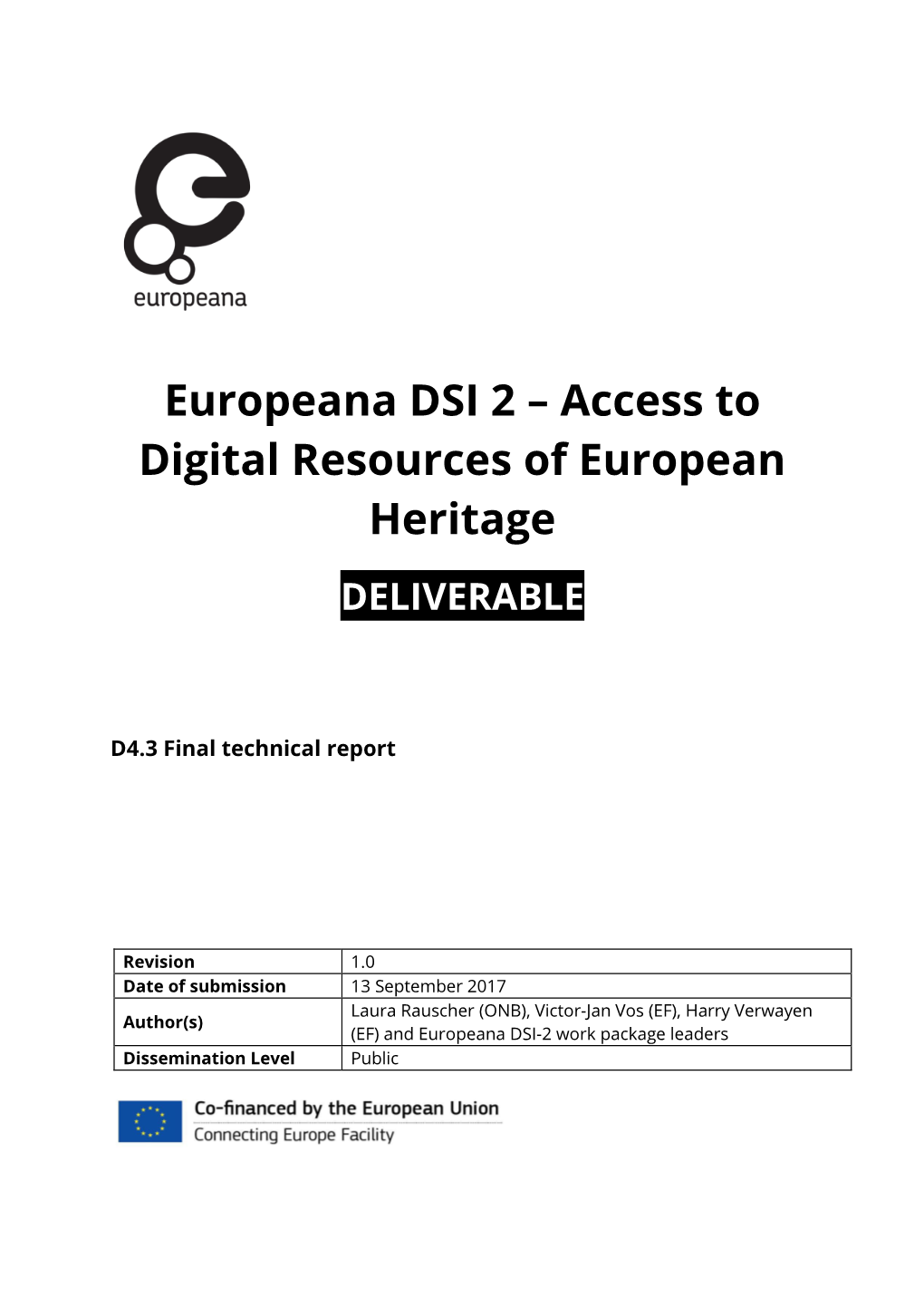 Europeana DSI 2 – Access to Digital Resources of European Heritage