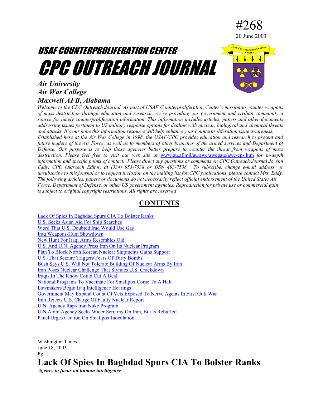 CPC Outreach Journal #268