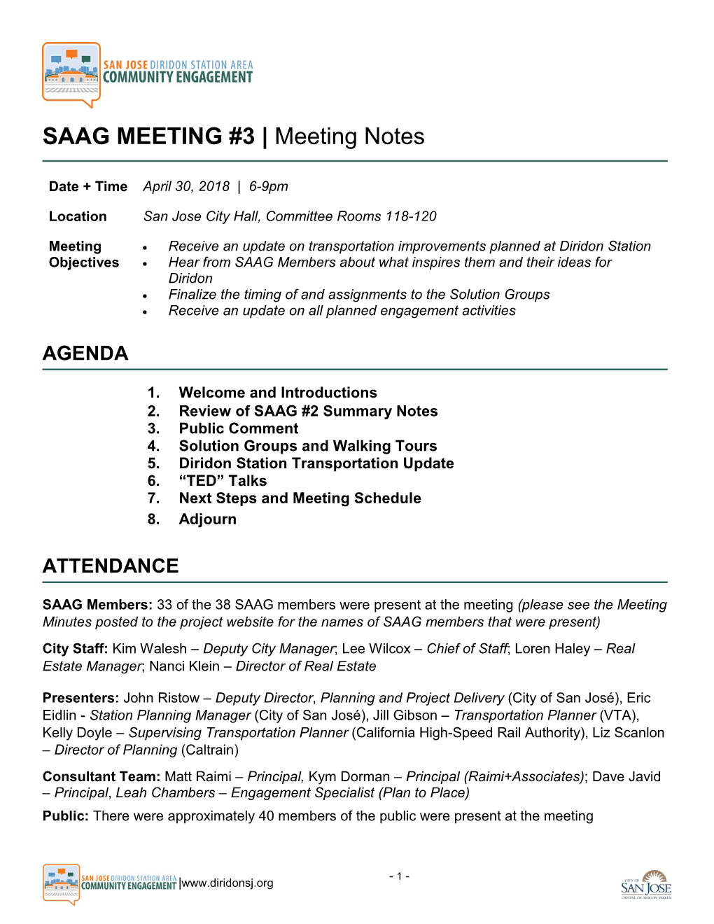 SAAG MEETING #3 | Meeting Notes