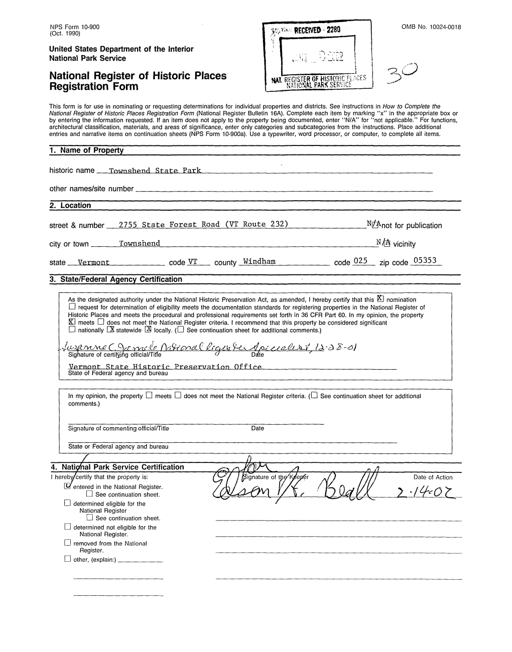 National Register of Historic Places Registration Form (National Register Bulletin 16A)