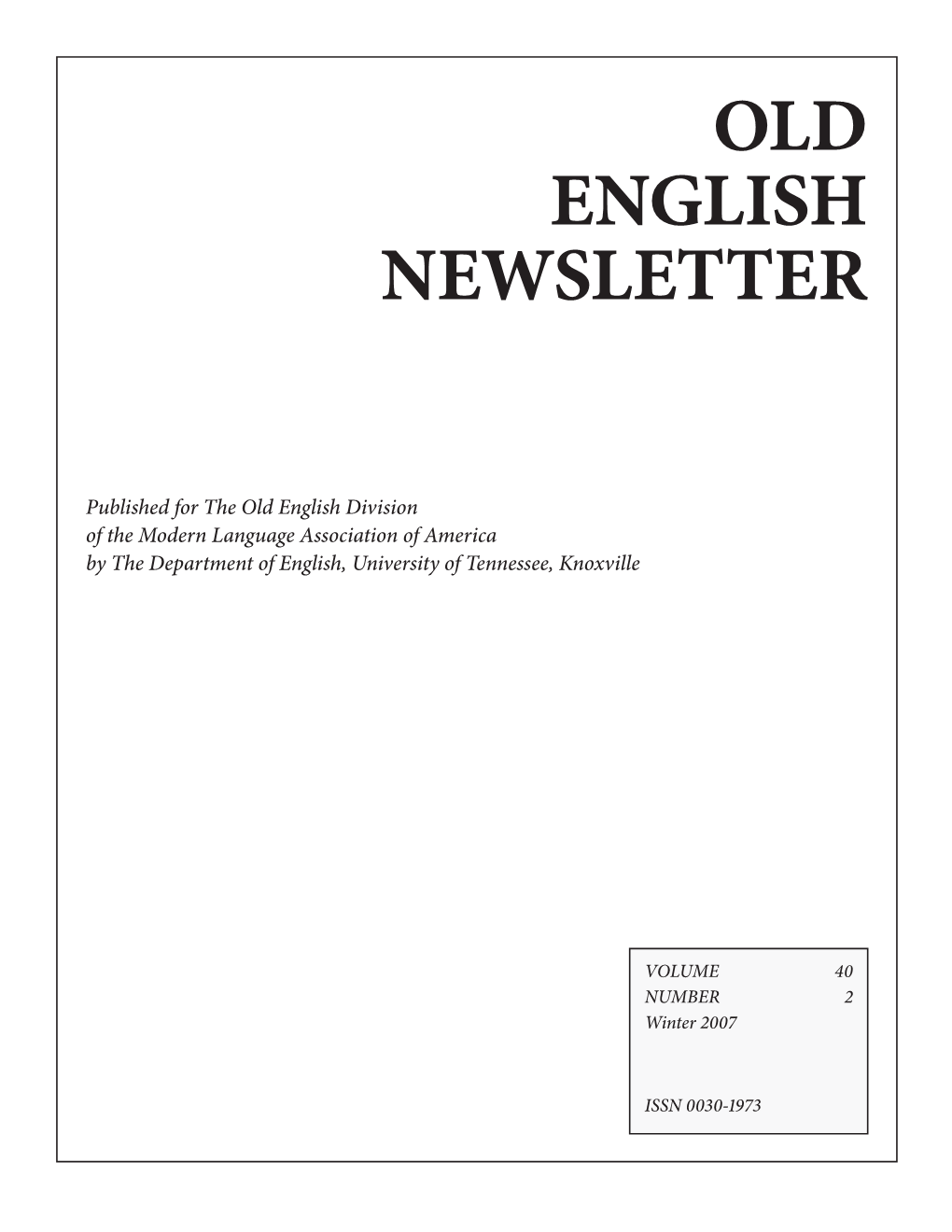 The Year's Work in Old English Studies 2005 Contributors