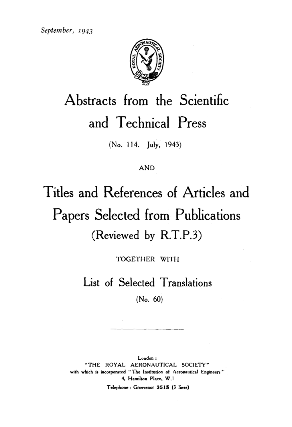 Abstracts from the Scientific and Technical Press Titles And