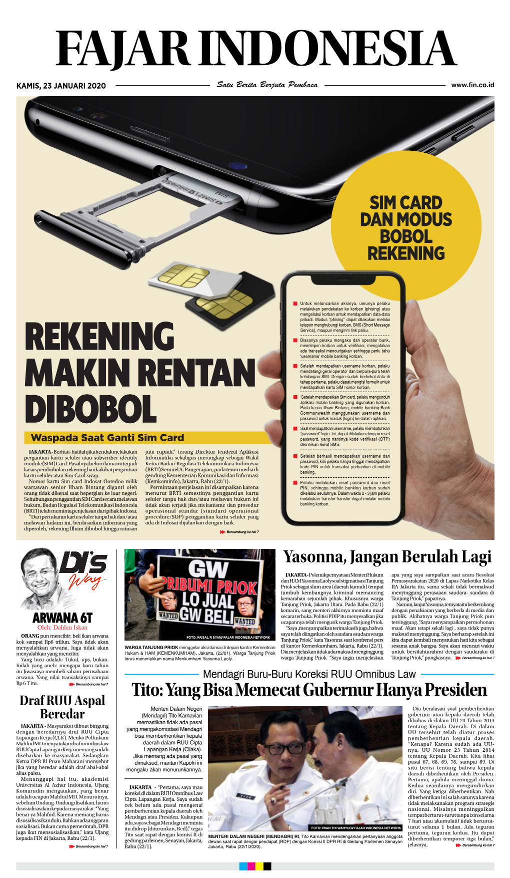Epaper Fajar Indonesia Network, Kamis 23 Januari 2020
