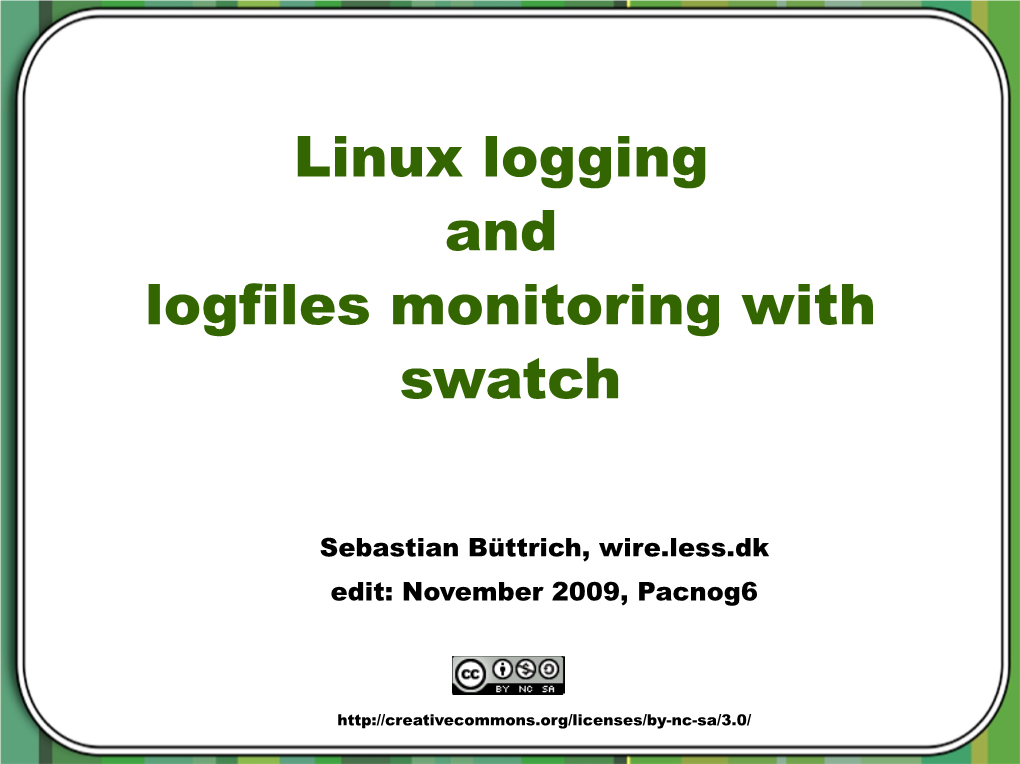 Logs and Logwatch