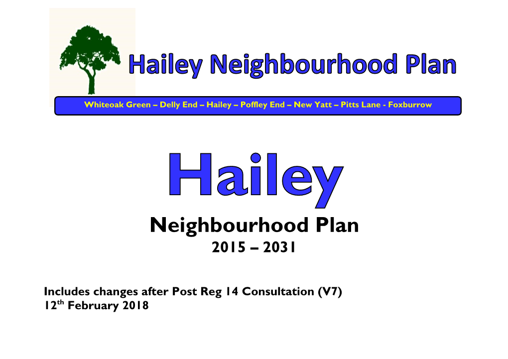 Neighbourhood Plan 2015 – 2031