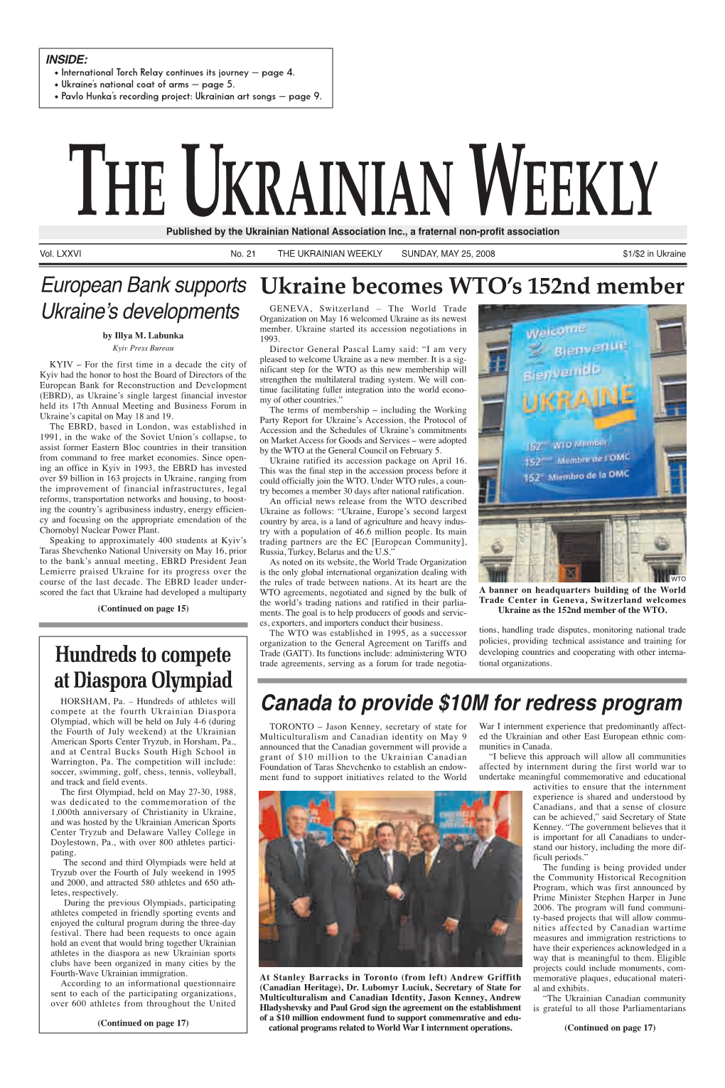 The Ukrainian Weekly 2008, No.21