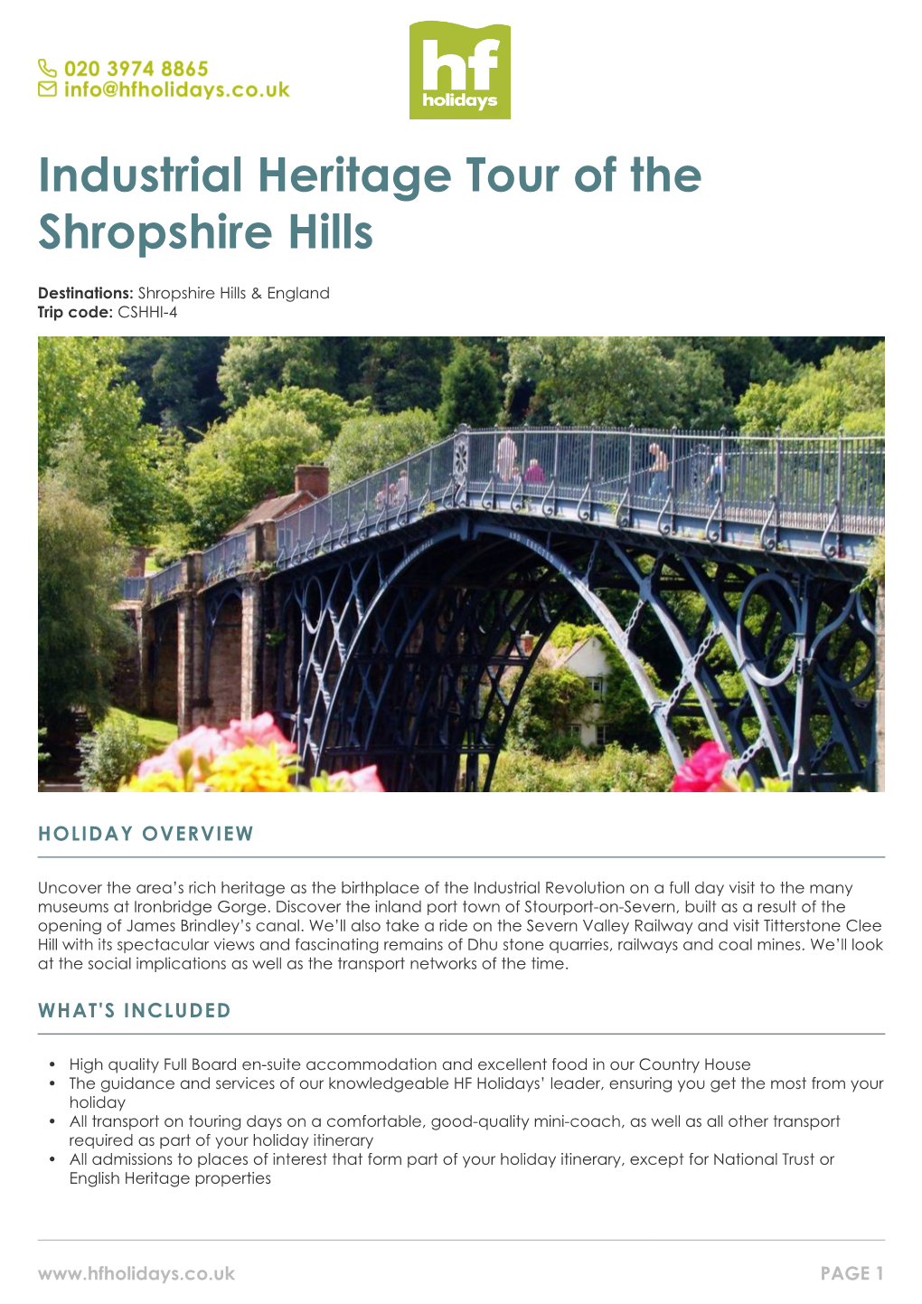 Industrial Heritage Tour of the Shropshire Hills