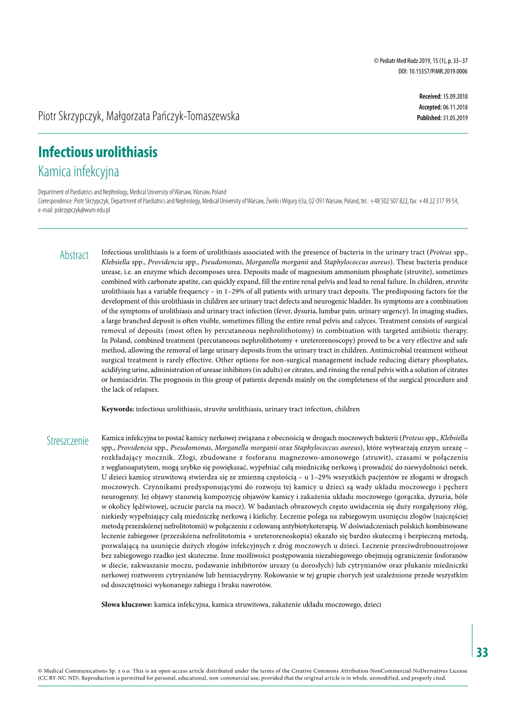 Infectious Urolithiasis Kamica Infekcyjna