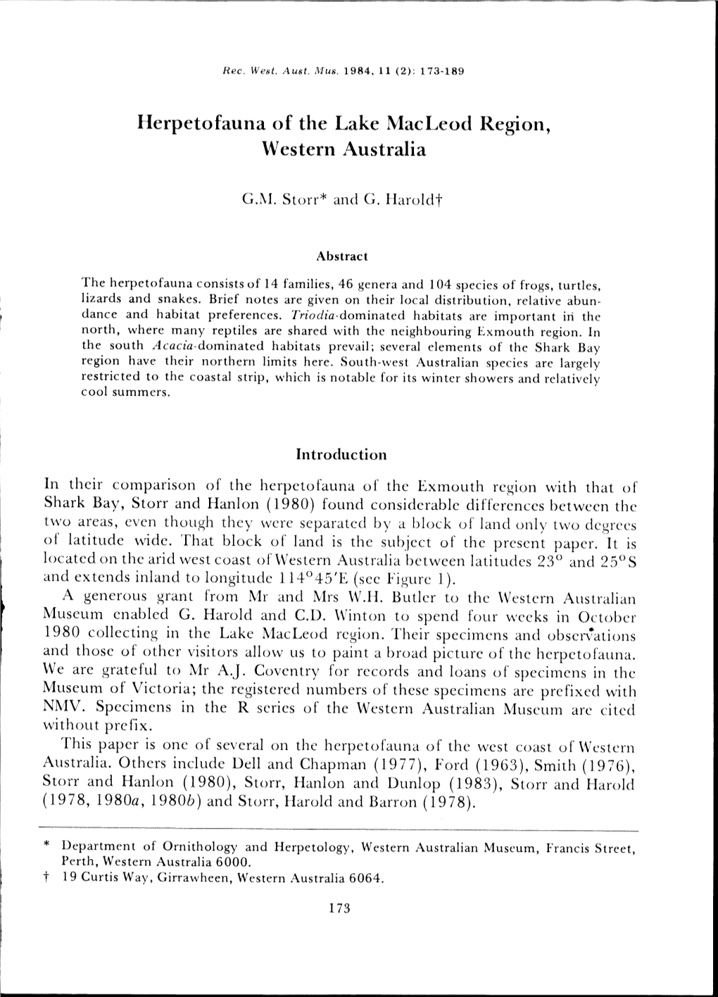 Herpetofauna of the Lake Macleod Region, Western Australia