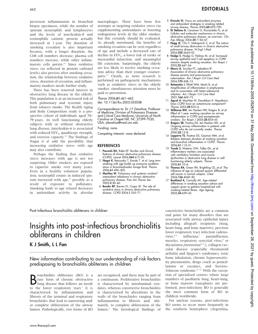 Insights Into Post-Infectious Bronchiolitis Obliterans in Children