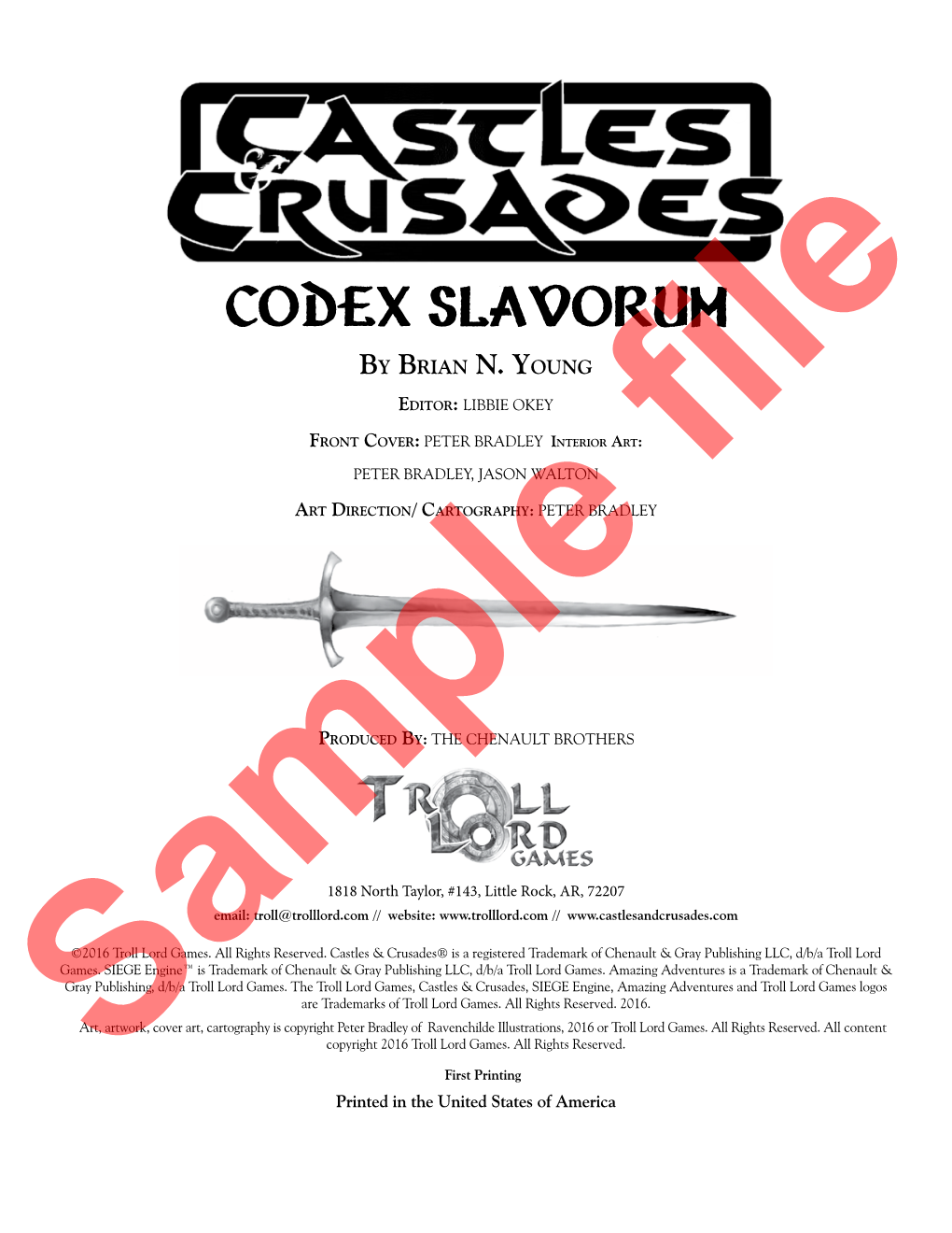 CODEX SLAVORUM by Brian N