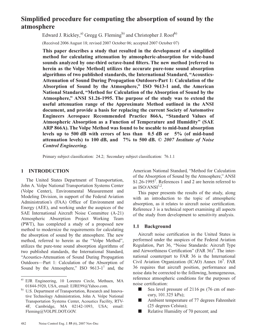 Simplified Procedure for Computing the Absorption of Sound by The