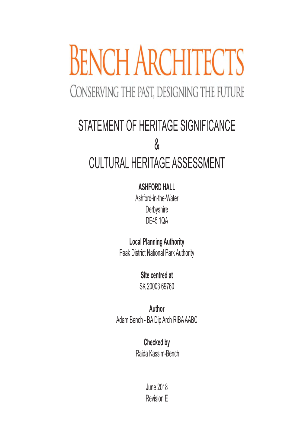 Statement of Heritage Significance & Cultural