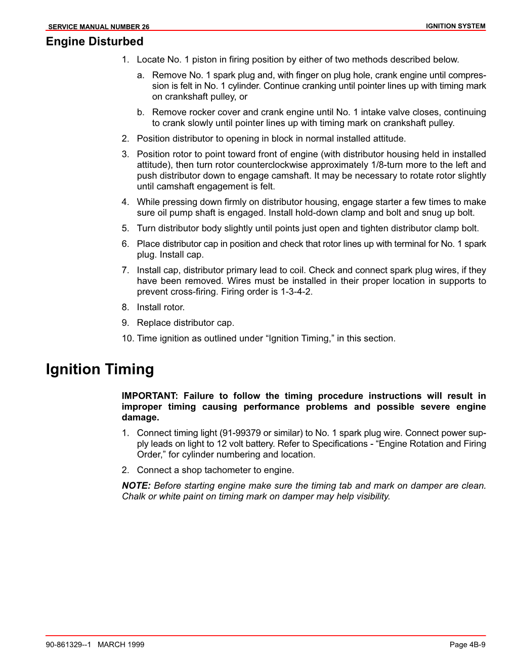 Ignition Timing,” in This Section