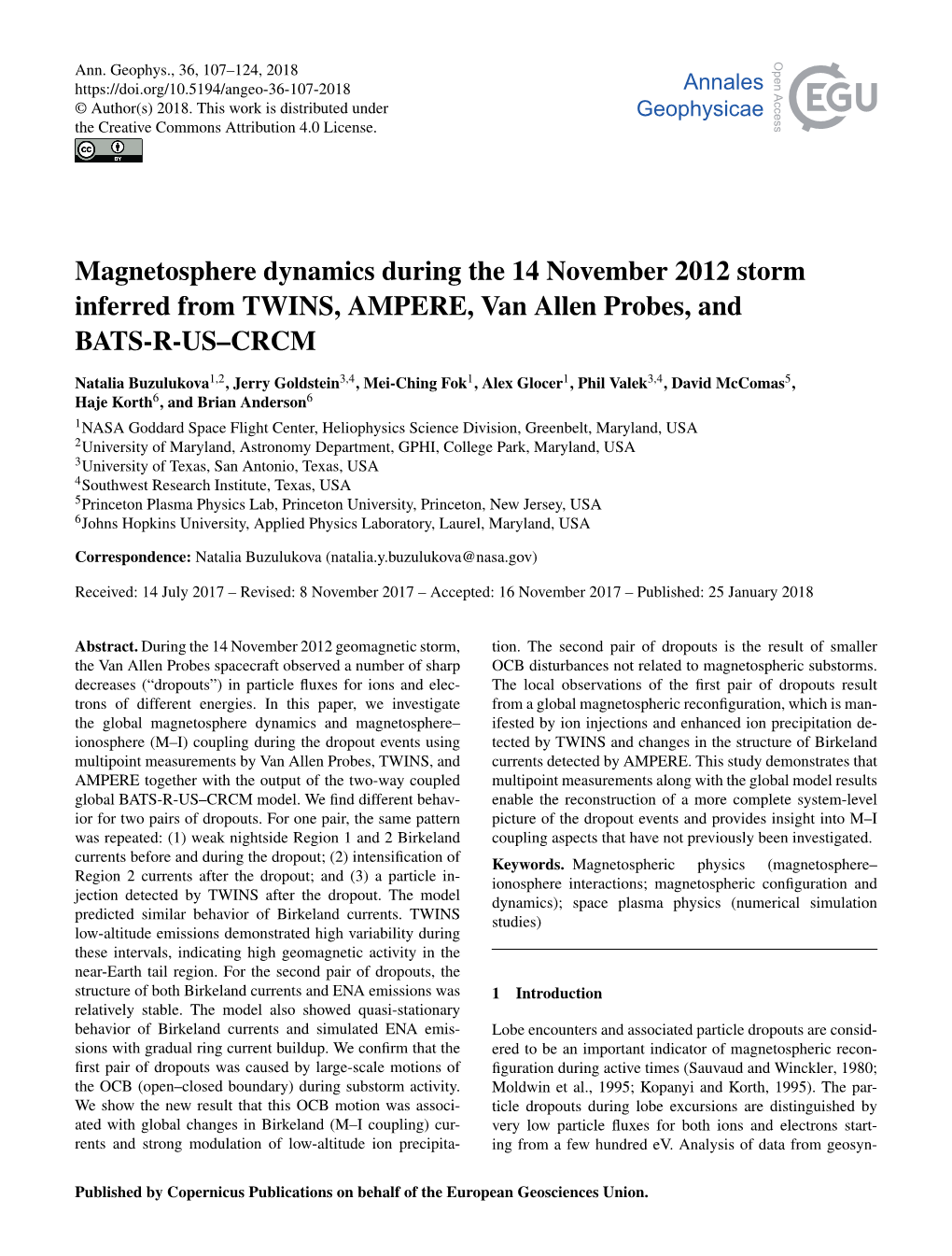 Magnetosphere Dynamics During the 14 November 2012 Storm Inferred from TWINS, AMPERE, Van Allen Probes, and BATS-R-US–CRCM