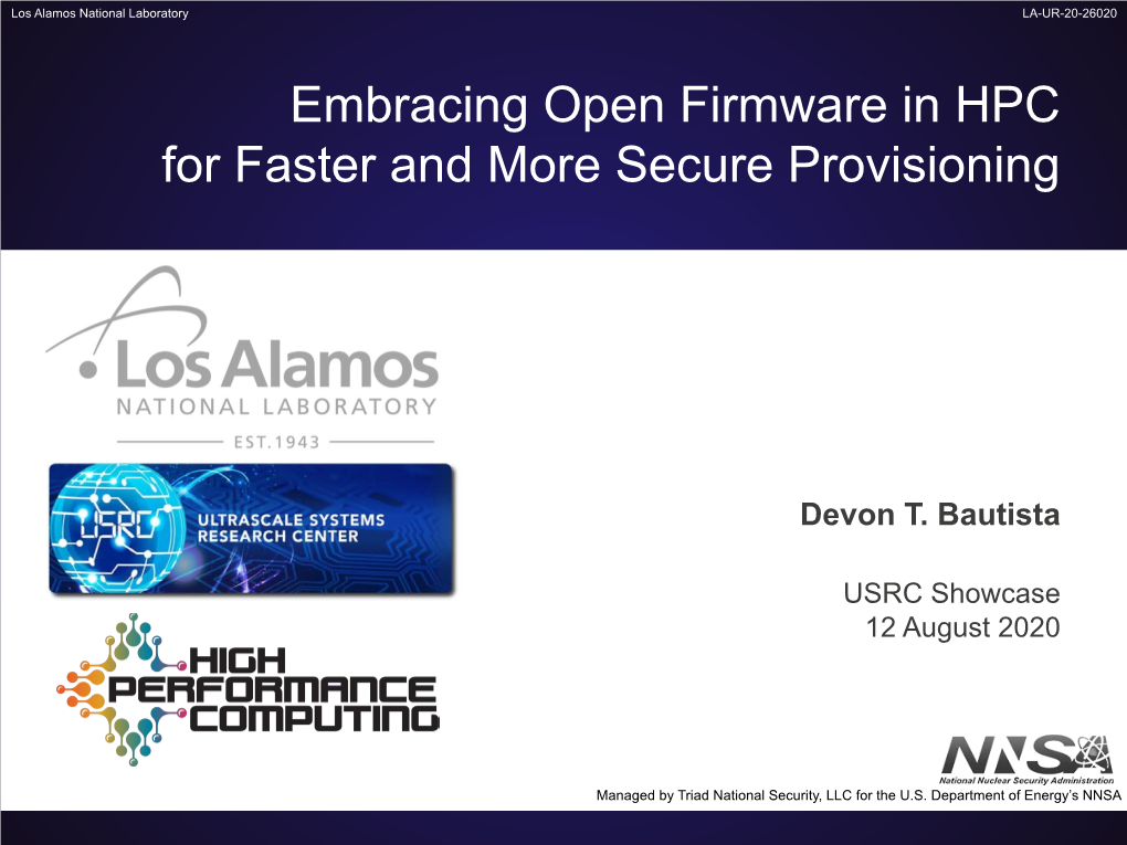Embracing Open Firmware in HPC for Faster and More Secure Provisioning