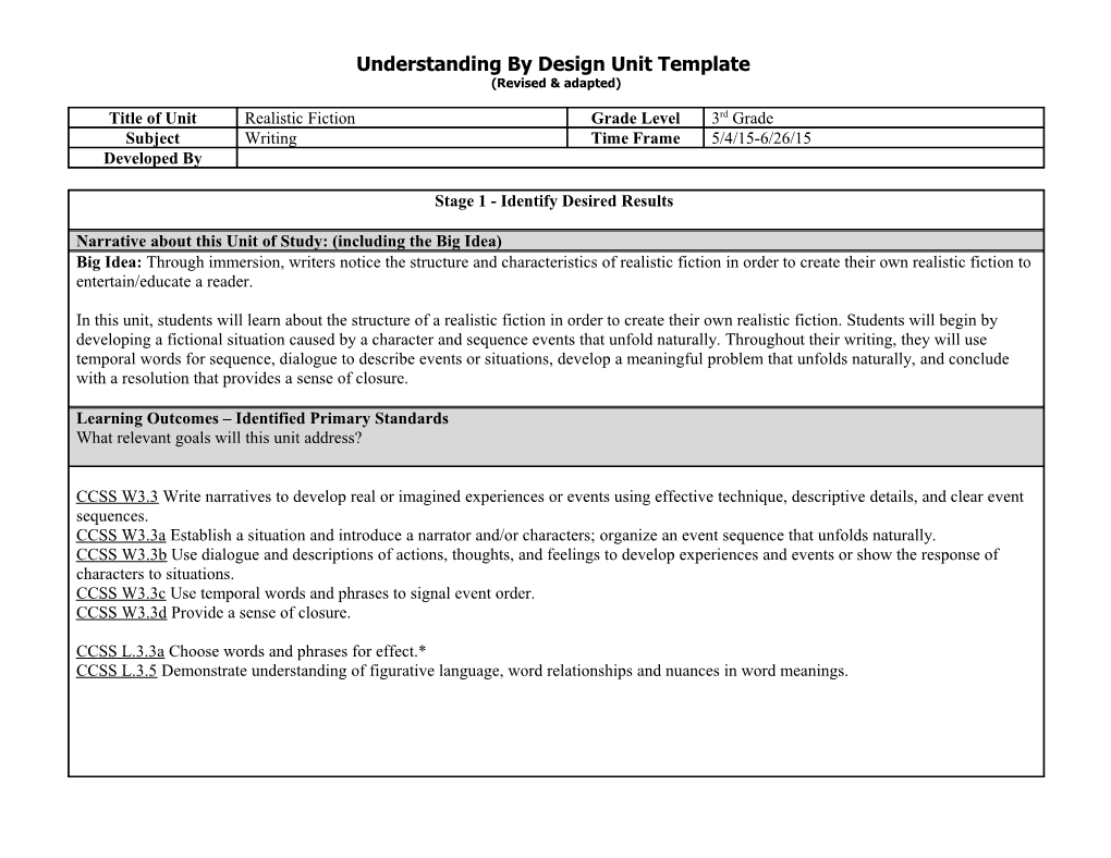 Understanding by Design Unit Template s1