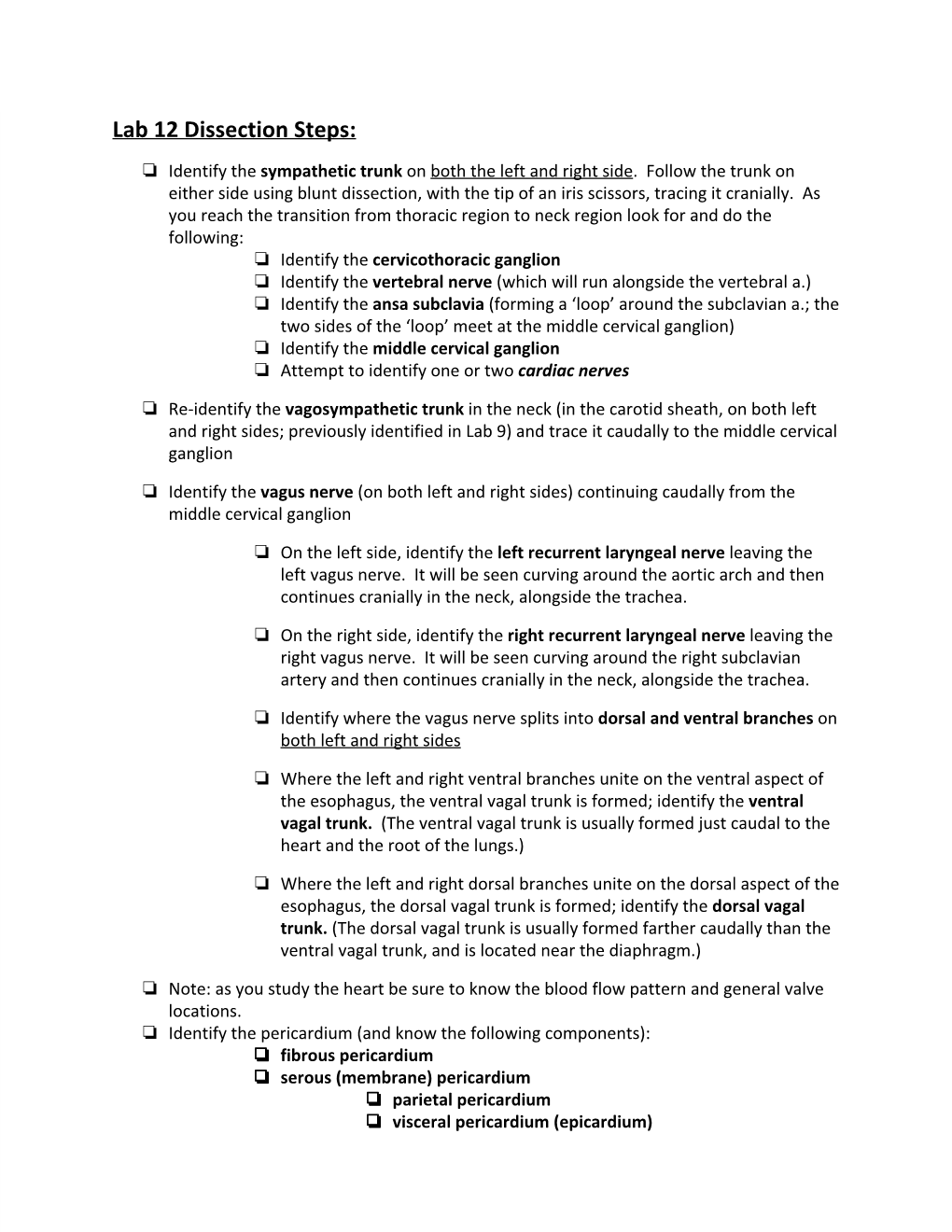 Lab 12 Dissection Steps