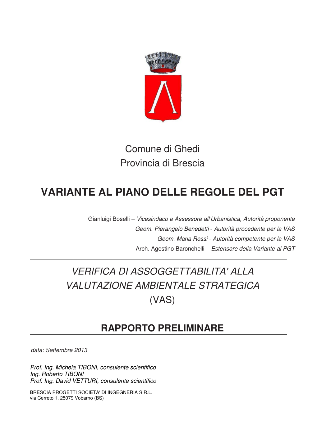 Variante Al Piano Delle Regole Del Pgt