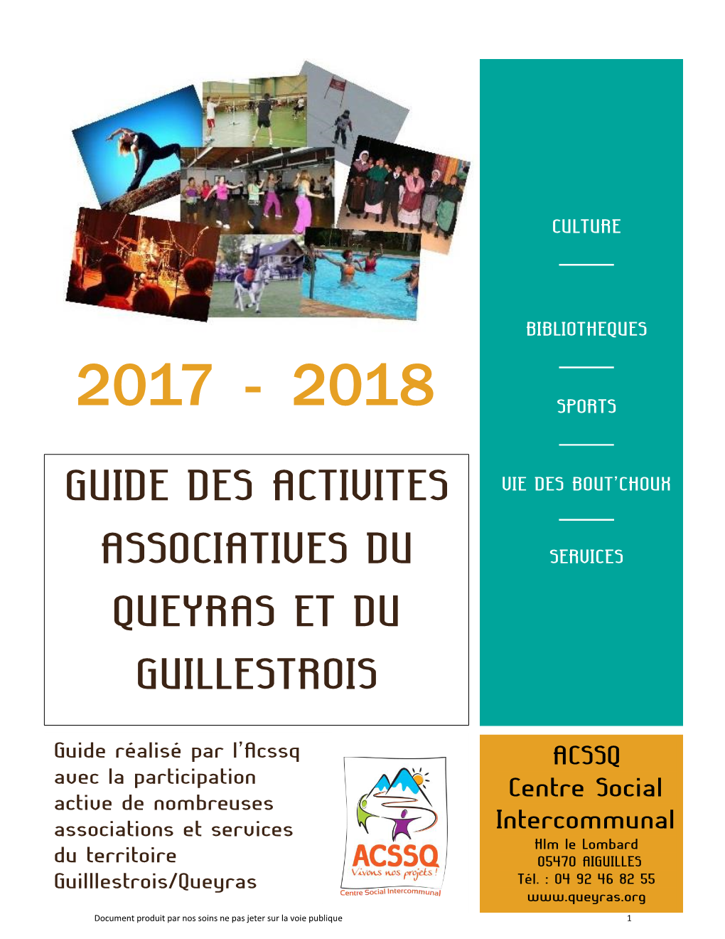 Guide Des Activites Associatives Du Queyras Et