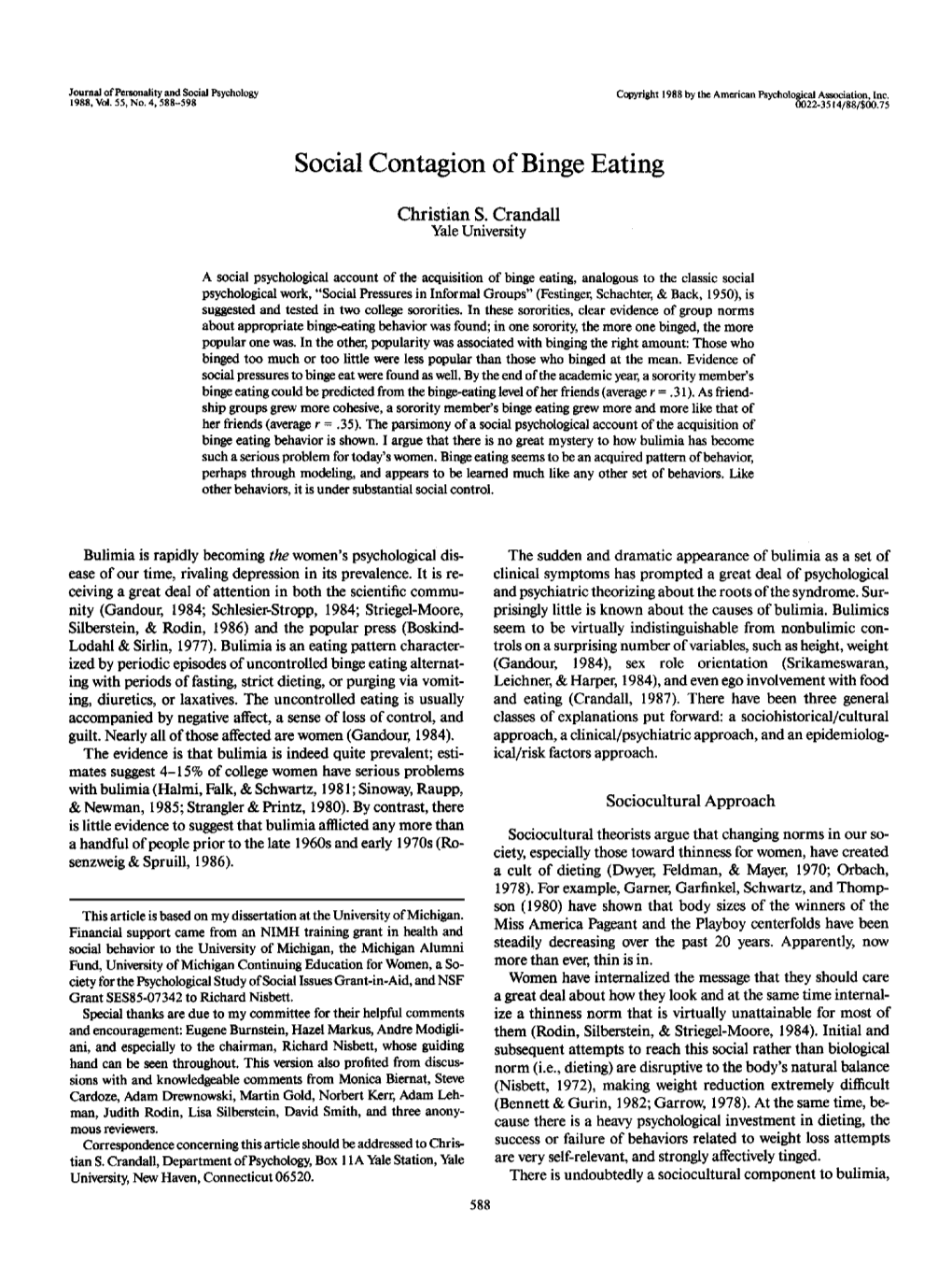 Social Contagion of Binge Eating