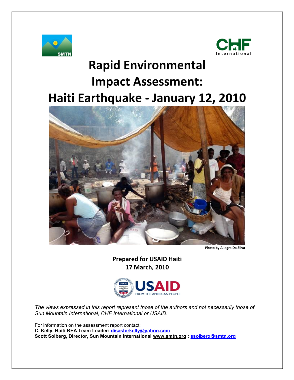 Preliminary Rapid Environmental Impact Assessment – Haiti