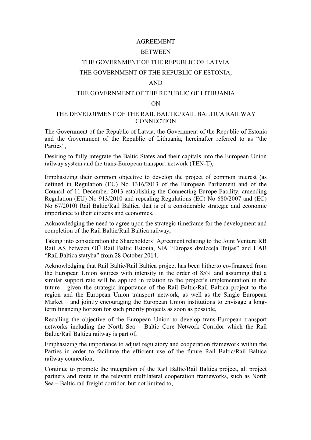 Agreement Between the Government of the Republic of Latvia The